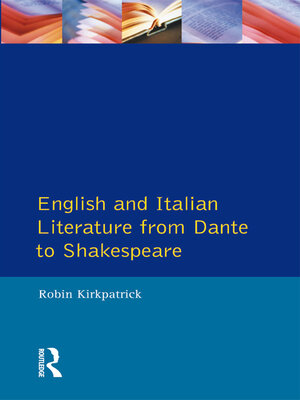 cover image of English and Italian Literature From Dante to Shakespeare